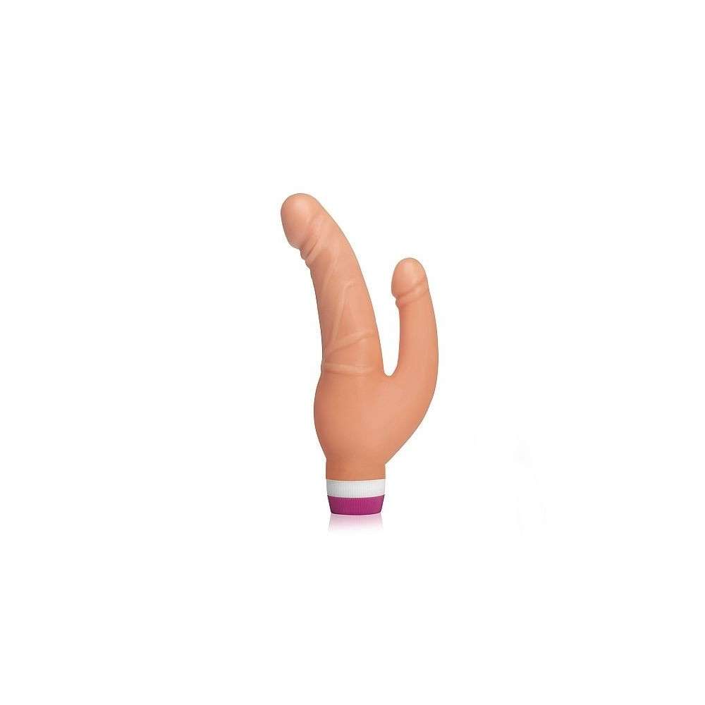 Pênis Duplo com Vibrador Morfeu ® na cor bege