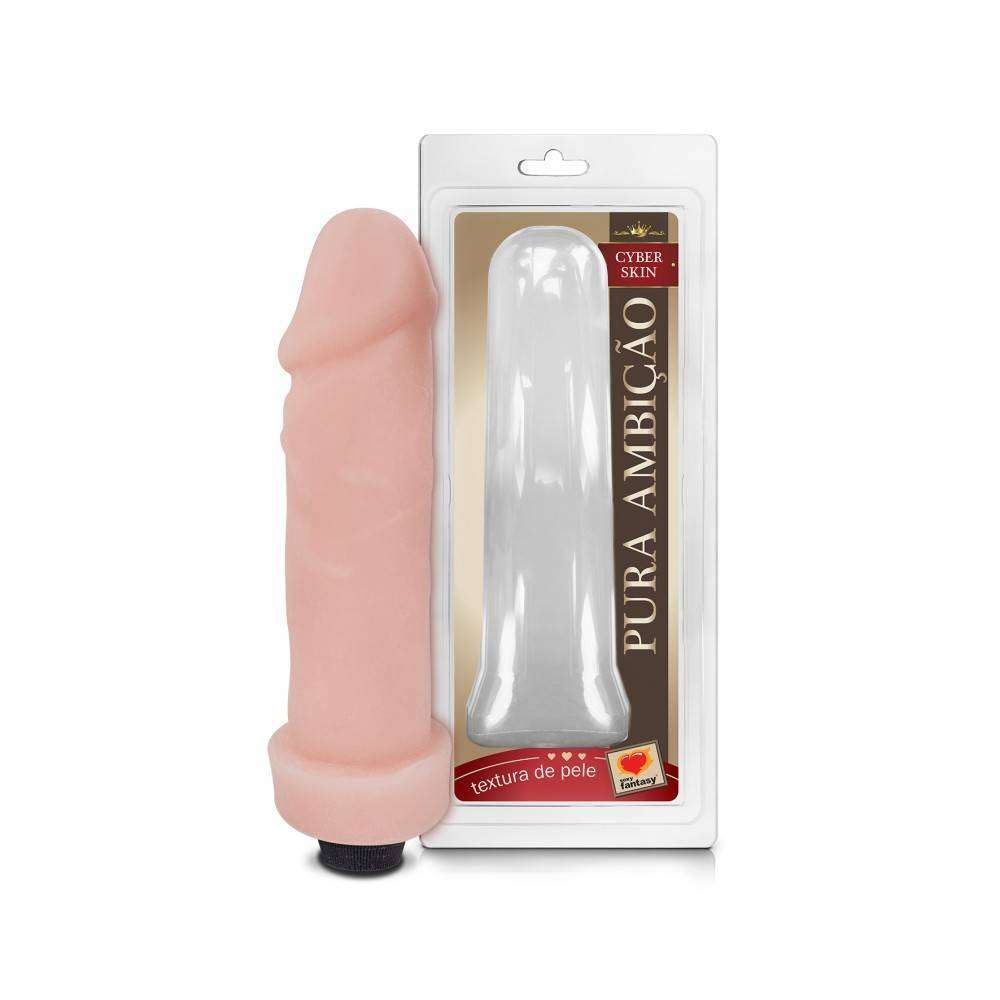 Pênis em CyberSkin 20 X 5CM c/ vibrador - Sexy Fantasy