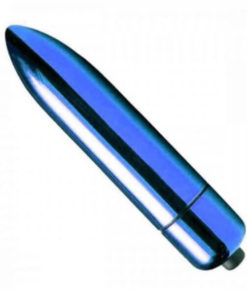 Mini Vibrador 10 Vibrações Power Bullet Cápsula RO-80 Bullet - Azul Metalizado