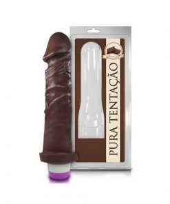 Pênis Realístico Aromático com Vibro de Chocolate – 17,5X4,1CM